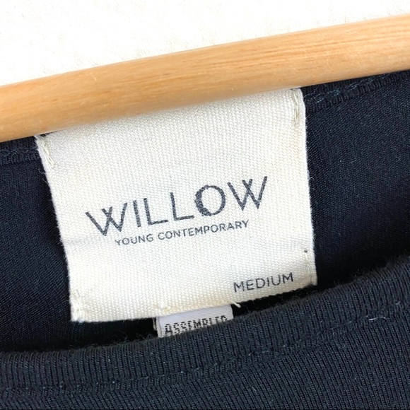 Willow Black Knit Dolman Sleeve Scoop Neck Tee M - Picture 2 of 4